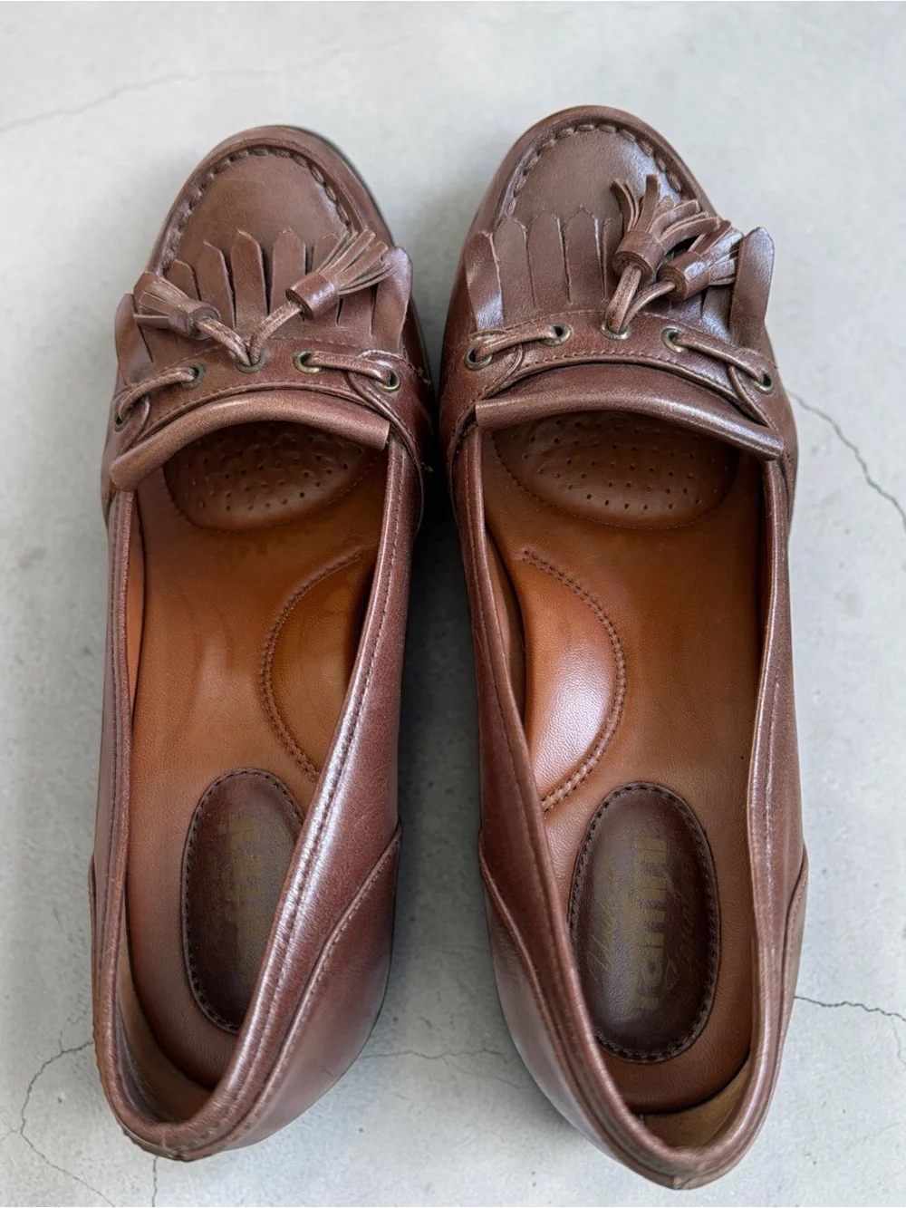 Raffini Signature Brown Leather Tassel Kiltie Loafer Pumps EU 37 US 6.5–7